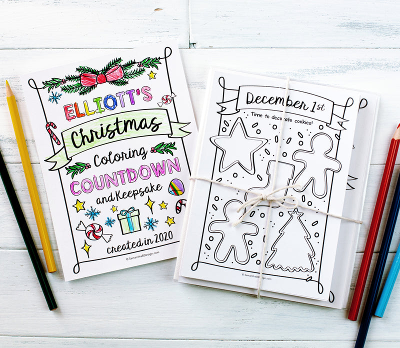 Printed! Christmas Coloring Countdown and Keepsake Journal