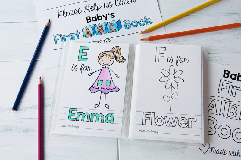 ABC Book Template for a Baby Shower Activity