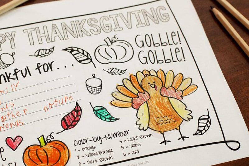 Free Download | Kid's Thanksgiving Activity Printable Coloring Sheet