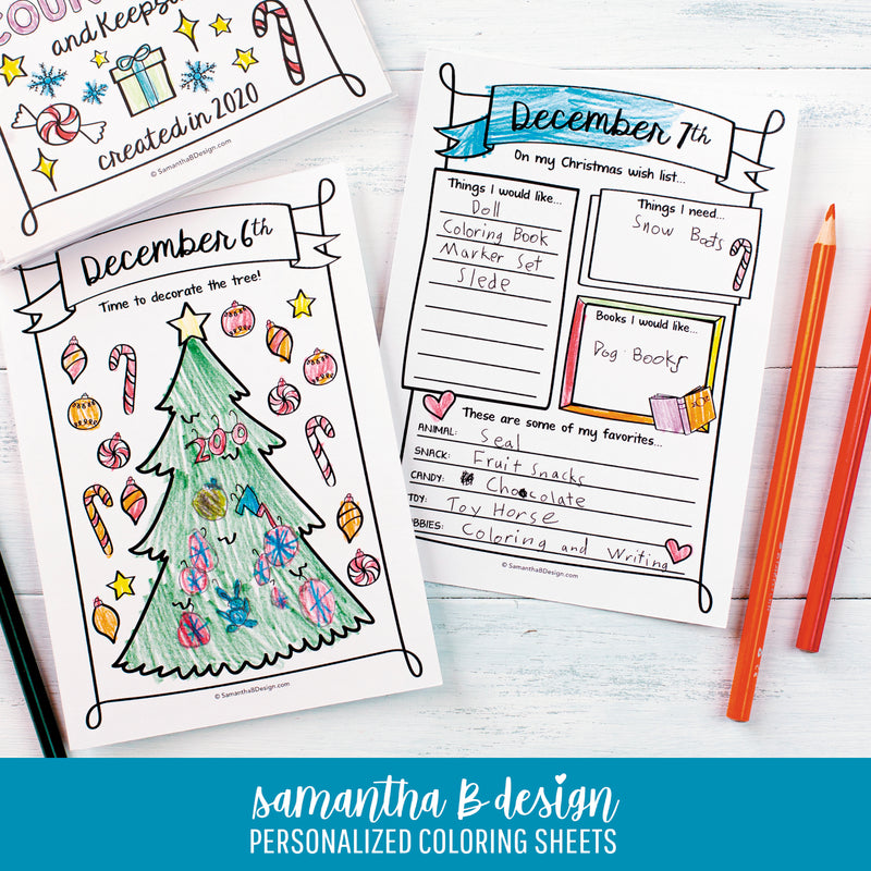 Advent Calendar for Kids - Christmas Coloring Countdown and
