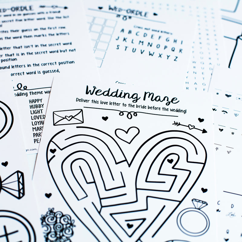 Wedding Coloring Book, Wedding Reception Activity Keepsake Book or Wed –  Samantha B Design