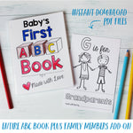 ABC Book Printable PDF Download with Family Pack | 4x6" Final Size