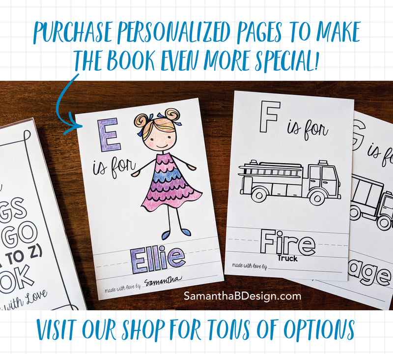 ABC Book Transportation Things that Go - Printable PDF Download | 8.5x11" Final Size