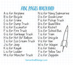 ABC Book Transportation Things that Go - Printable PDF Download | 8.5x11" Final Size
