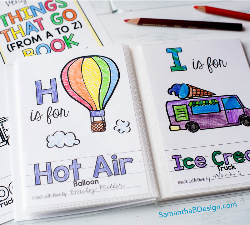 ABC Book Transportation Things that Go - Printable PDF Download | 5x7" Final Size