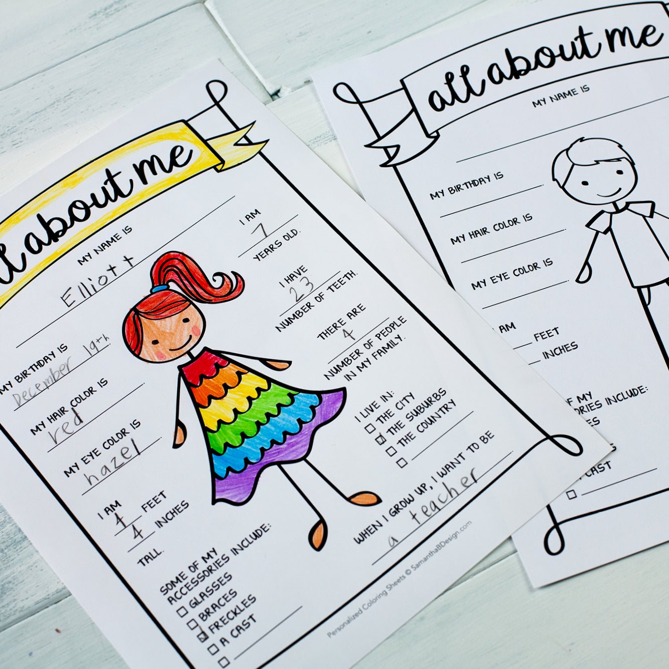 Kid’s All About Me Journal Keepsake | PDF Download | 8.5x11" Final