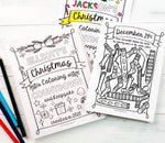 Christmas Coloring Countdown and Keepsake, Advent Calendar, Kid's Personalized Journal